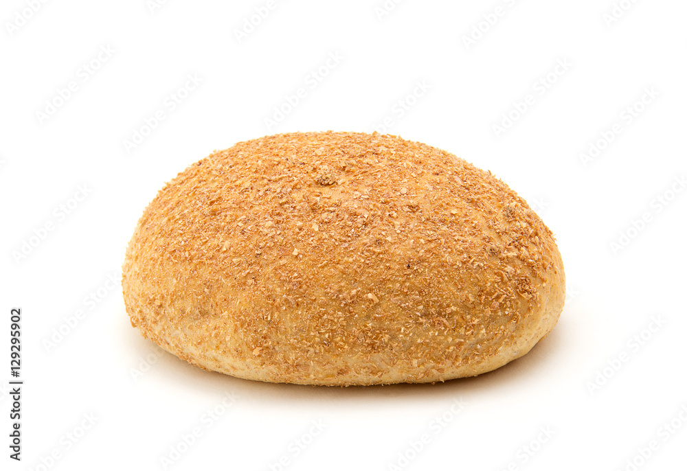 Bun made of wheat flour isolated on white Bun made of wheat flour isolated on white