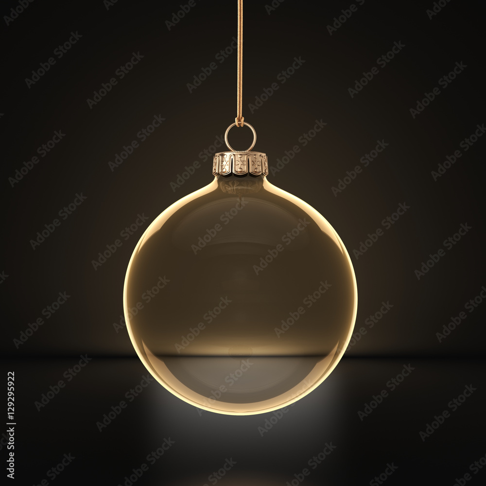 3D rendering transparent Christmas ball