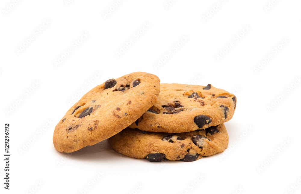 Chocolate chip cookie on white Chocolate chip cookie on white