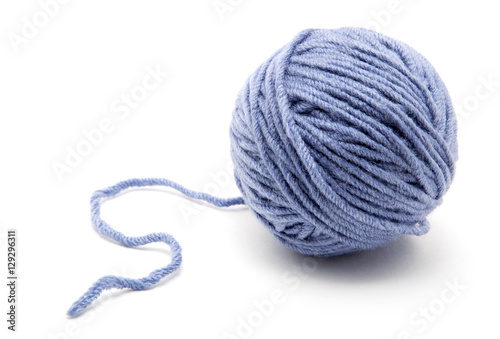 Ball of yarn on white background