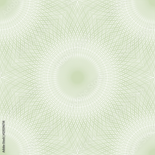 Seamless abstract green ornament pattern isolated on white  background. Elegant invitations, banknotes, diplomas, certificates, tickets, papers security and wrapping design. Vector illustration