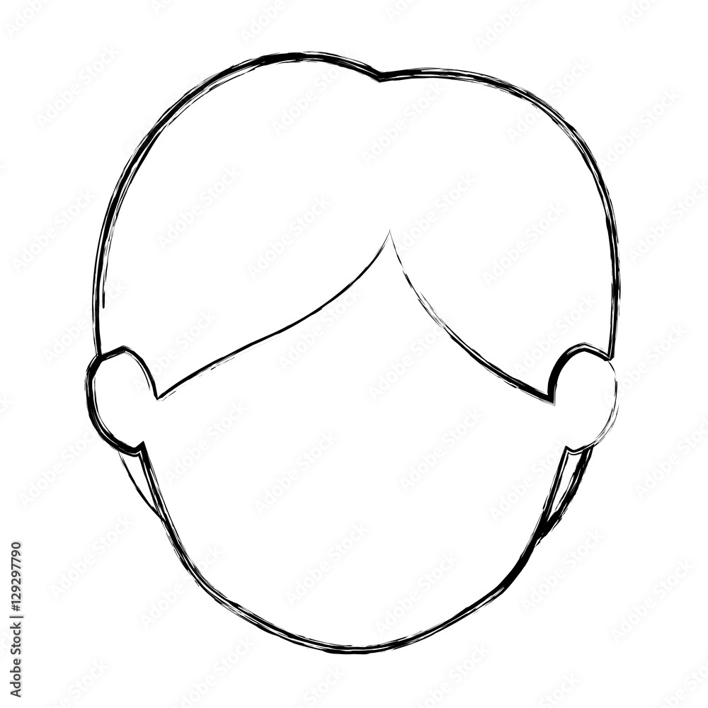 Man head icon. Male avatar person people and human theme. Isolated design. Vector illustration