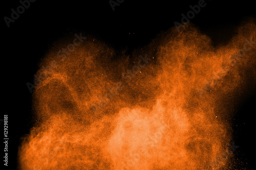 abstract powder splatted background. Powder explosion on black b