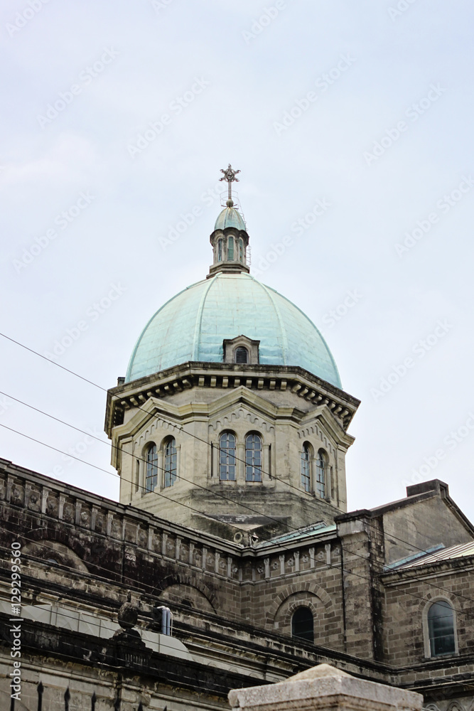 Dome of Manila Cathedral, close-up of  Roman Catholic basilica l
