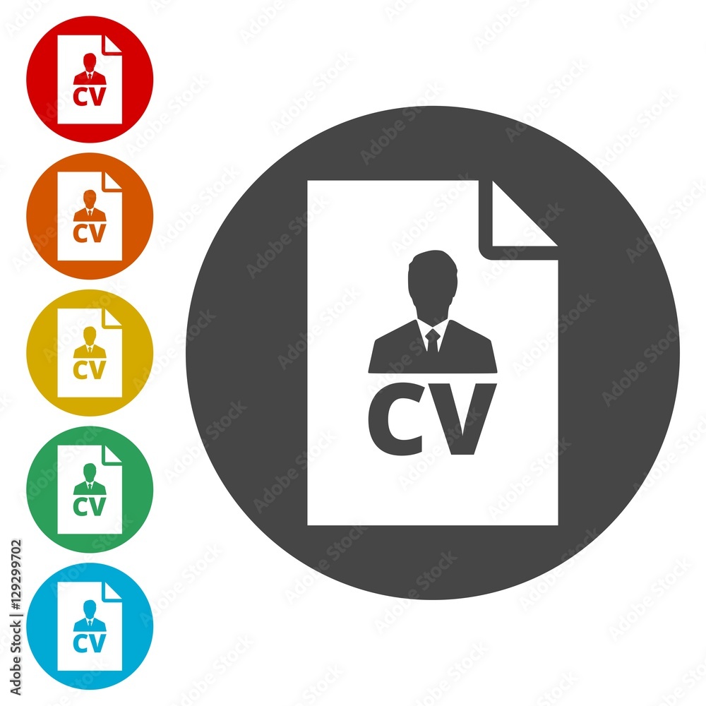 CV icon, CV resume icon CV icon, CV resume icon