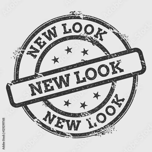 New look rubber stamp isolated on white background. Grunge round seal with text, ink texture and splatter and blots, vector illustration.