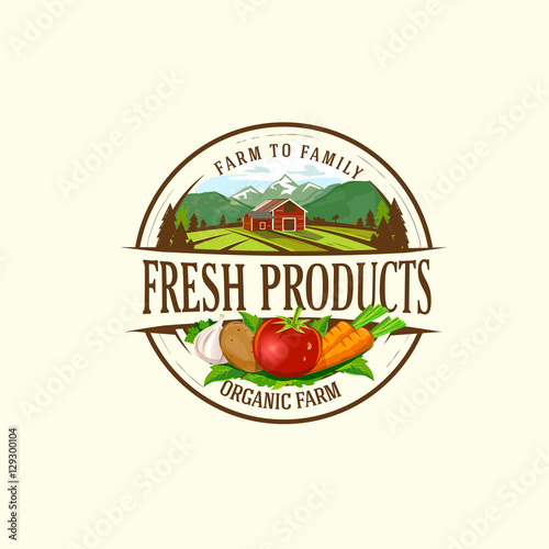 Organic & farm-vector labels and elements
