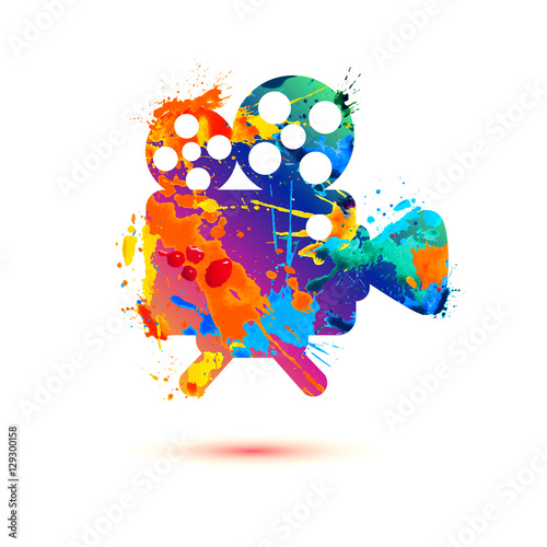 video camera splash paint icon