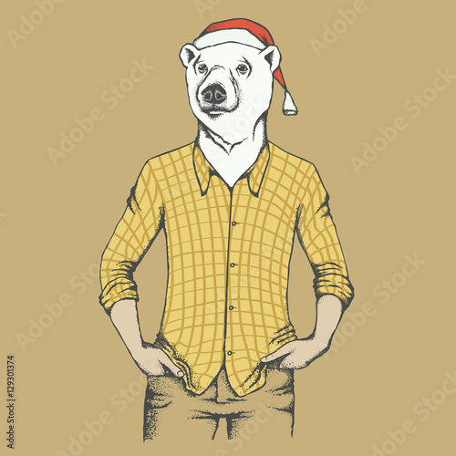White polar bear vector illustration