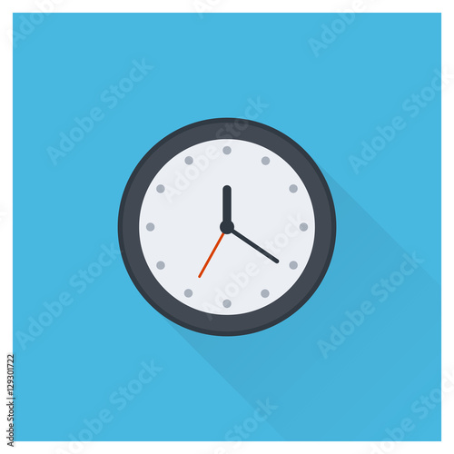 Flat vector clock icon, time icon