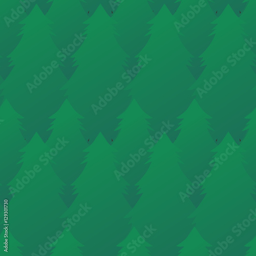 Seamless texture with green fir trees in a row. Vector pattern for wrapping paper, wallpaper, fabric and your design © veleri_kz