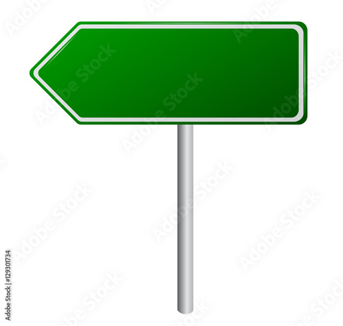Blank Green Road Sign