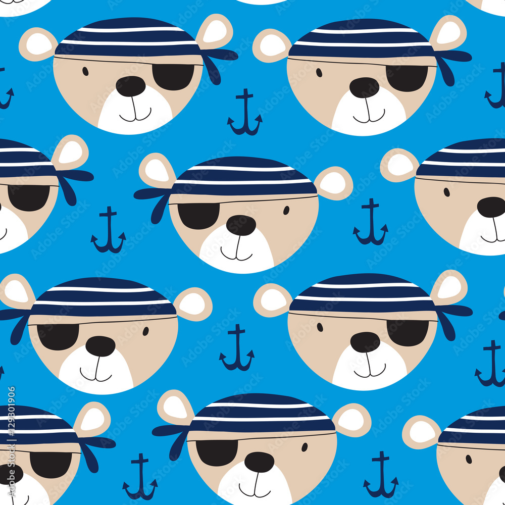 Adorable pirate teddy bears for a child's room