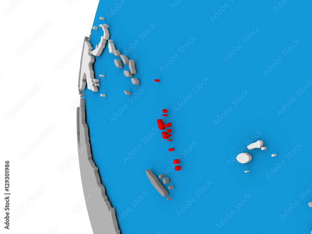 Fototapeta premium Vanuatu on globe