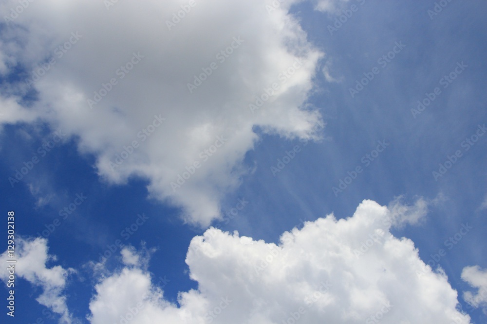 Obraz premium blue sky and big cloud with covered raincloud beautiful in nature