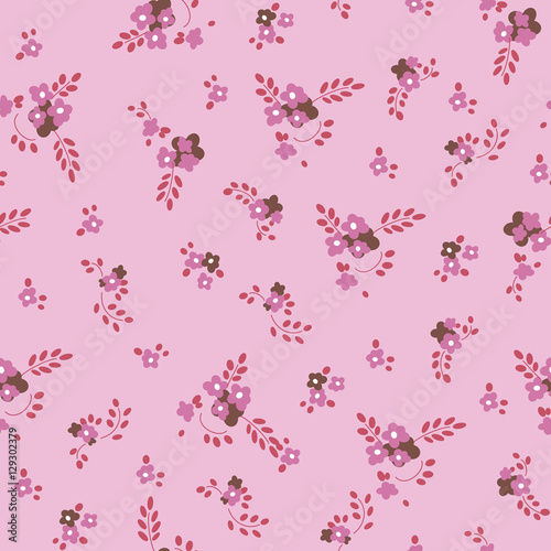 Seamless texture with small pink flowers