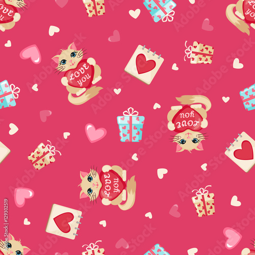 Valentines day seamless pattern.