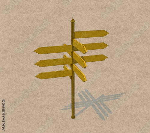 Arrow road sign. Sketch ill...