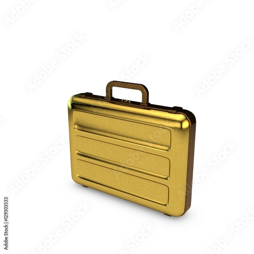 Metallic suitcase. Isolated...