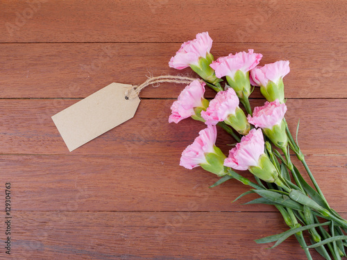 Blank label and Carnation flower 2 © npstockphoto