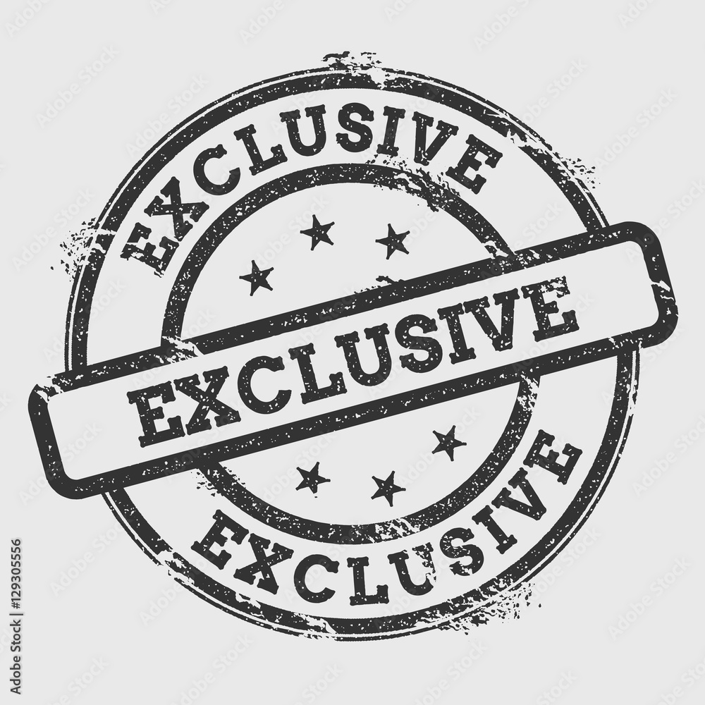 Exclusive rubber stamp isolated on white background. Grunge round seal