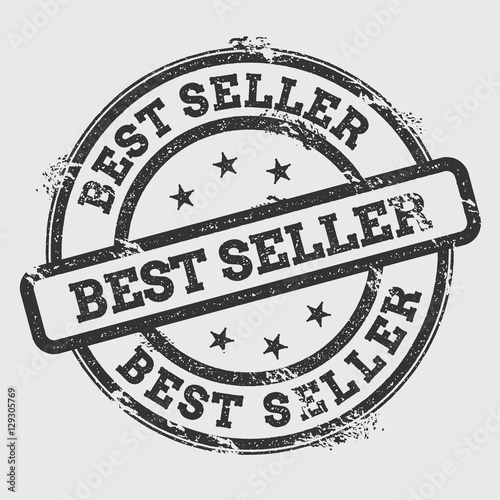 Best seller rubber stamp isolated on white background. Grunge round seal with text, ink texture and splatter and blots, vector illustration.