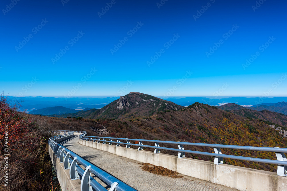 Mountain Landmarks in South Korea Biseulsan National Park The best Image of landscape Mountain autumn in South Korea.
