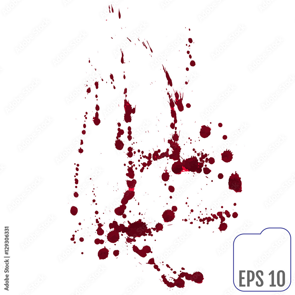 Set of various blood or paint splatters,Vector Set of different
