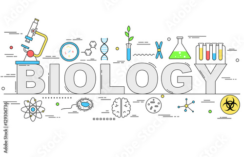 Biology line style illustration photo