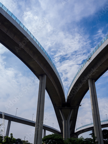 The Bhumibol Bridge across the river