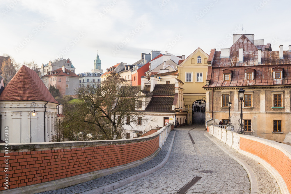 Streets of Lublin old town in Eastern Europe, Poland