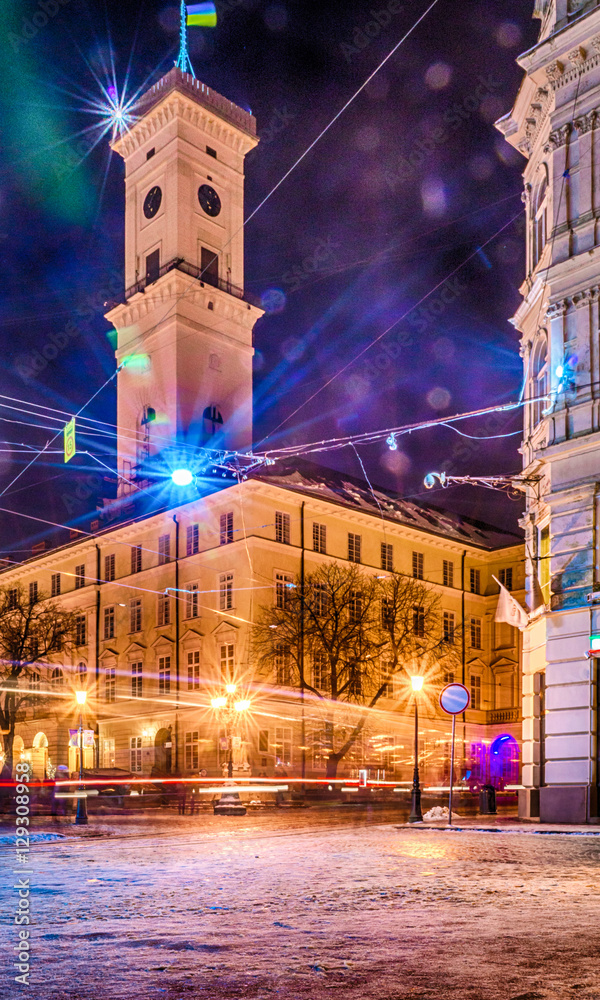 Fototapeta premium Night city scene