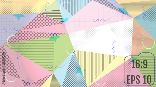 Memphis seamless pattern. Geometric elements memphis in the styl