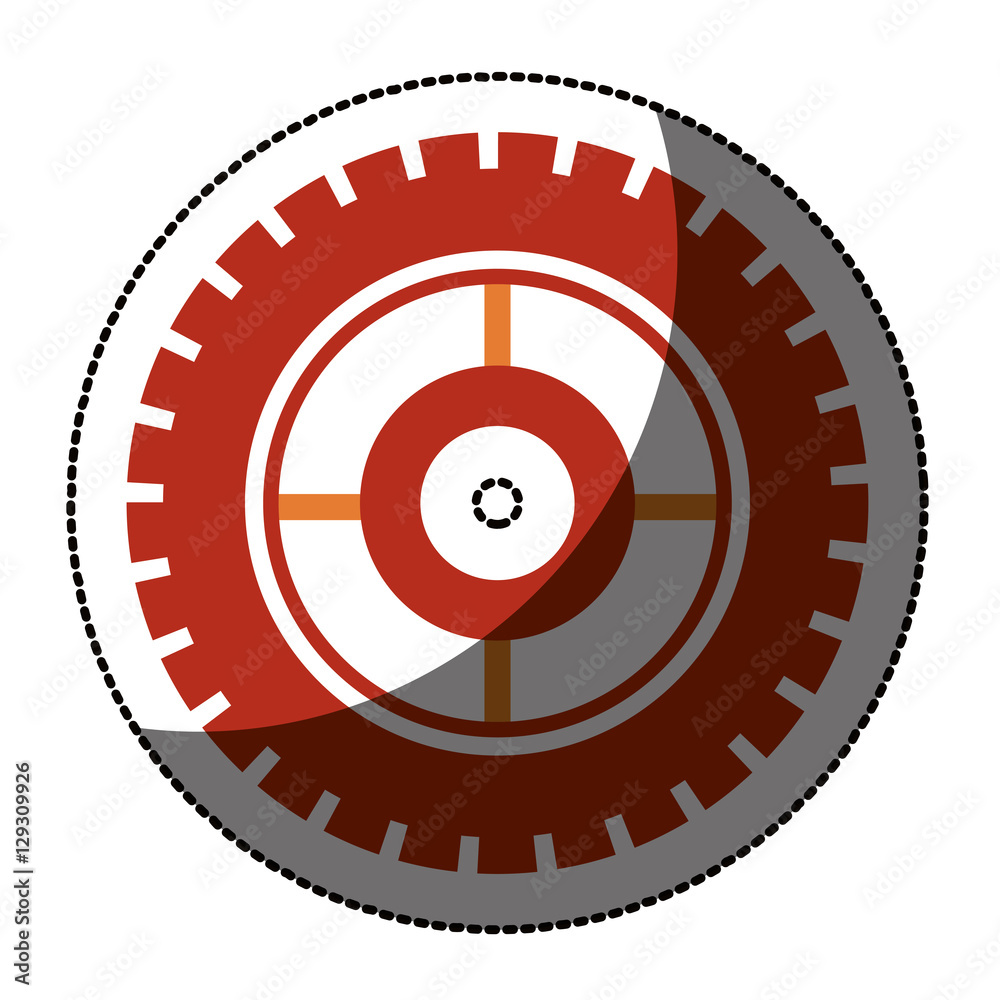 Gear icon. Cog circle wheel machine part and technology theme. Isolated design. Vector illustration