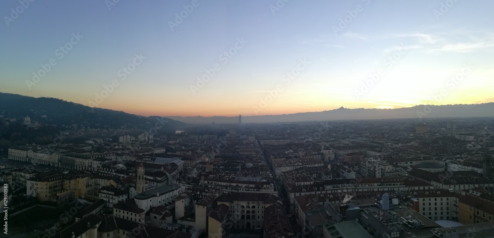 view from above of turin