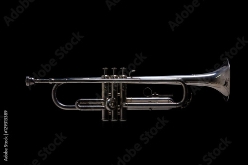 Silver trumpet isolated