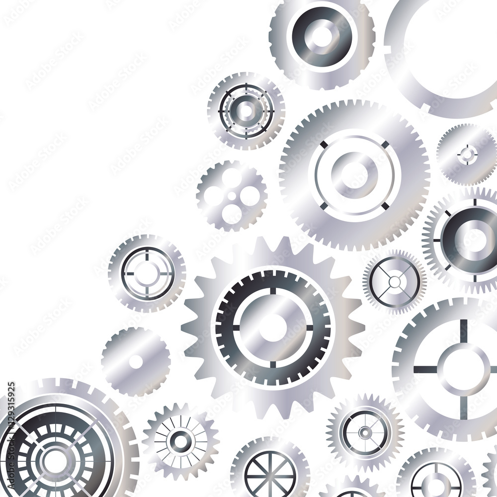 Gears icon. Cog circle wheel machine part and technology theme. Isolated design. Vector illustration