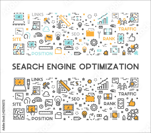 Vector linear banner for search engine optimization
