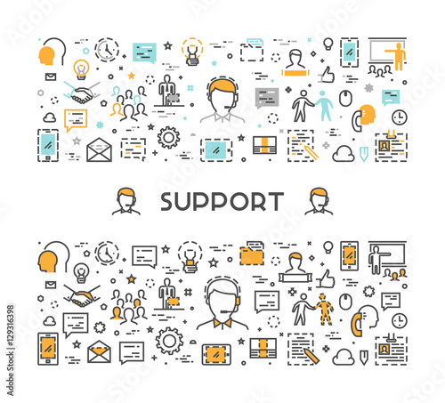 Vector line web concept for support
