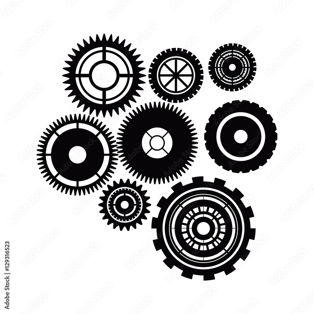 Gears icon. Cog circle wheel machine part and technology theme. Isolated design. Vector illustration
