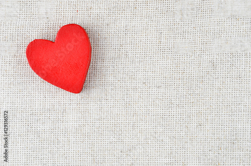 Heart on cloth background