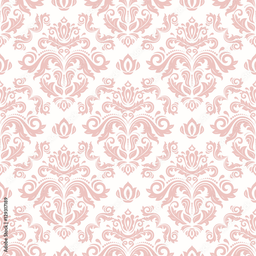 Seamless classic vector pink pattern. Traditional orient ornament. Classic vintage background Seamless classic vector pink pattern. Traditional orient ornament. Classic vintage background
