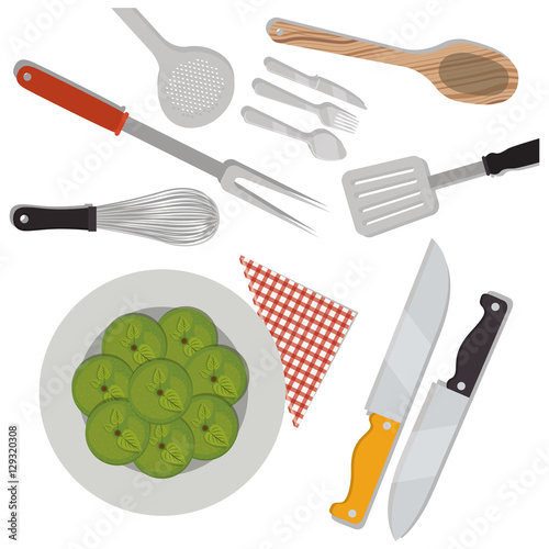 Cutlery turner spoon and knife icon. Kitchen supply tool and cooking theme. Isolated design. Vector illustration