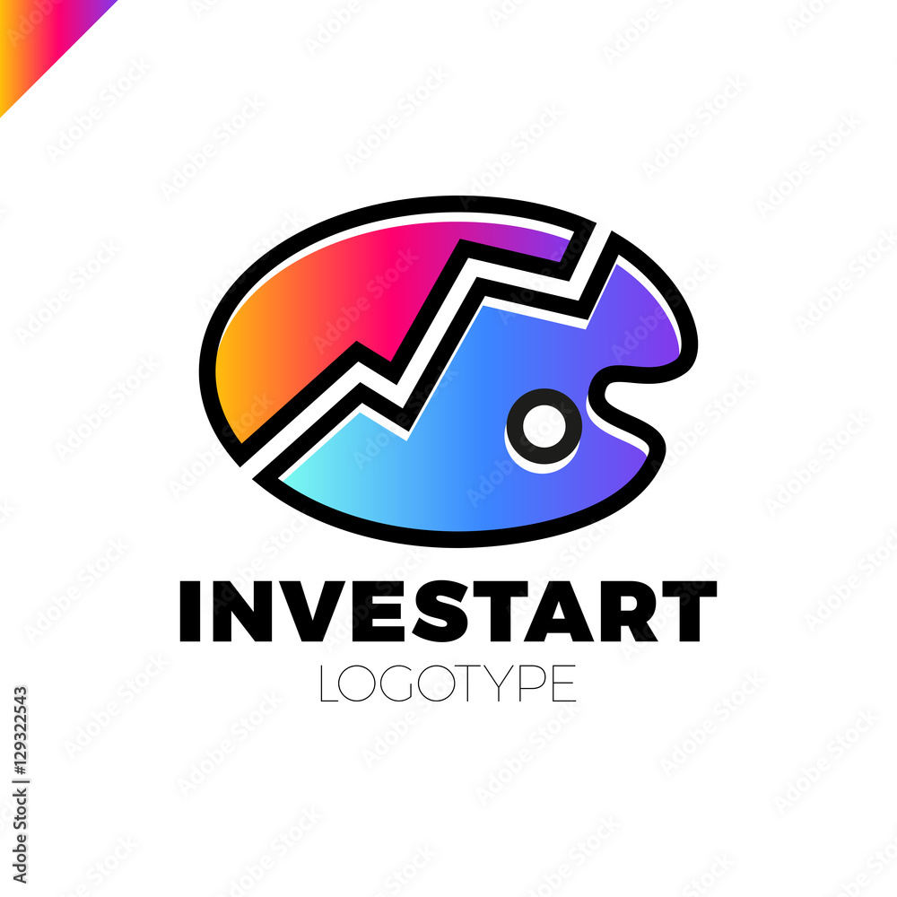 palette icon vector with invest graph rate, solid logo illustration, pictogram isolated on white palette icon vector with invest graph rate, solid logo illustration, pictogram isolated on white