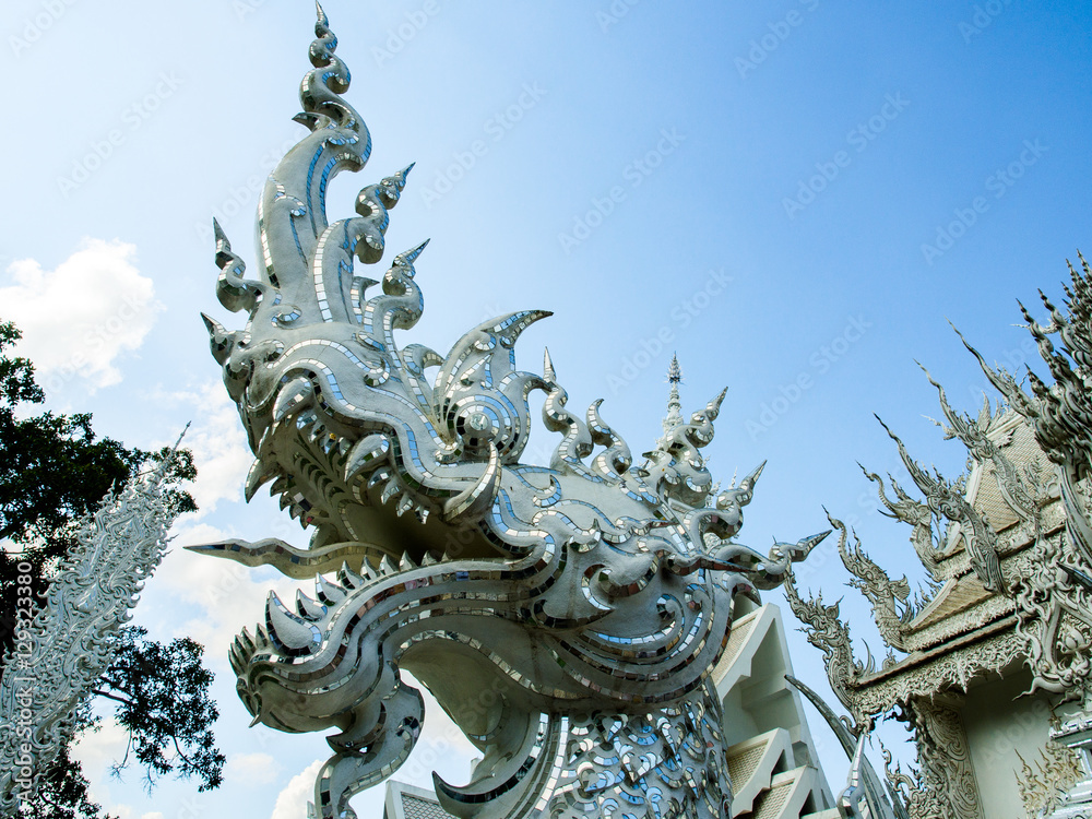 White Naga Sculpture at Rong Khun Temple, Chiang Rai, Thailand White Naga Sculpture at Rong Khun Temple, Chiang Rai, Thailand