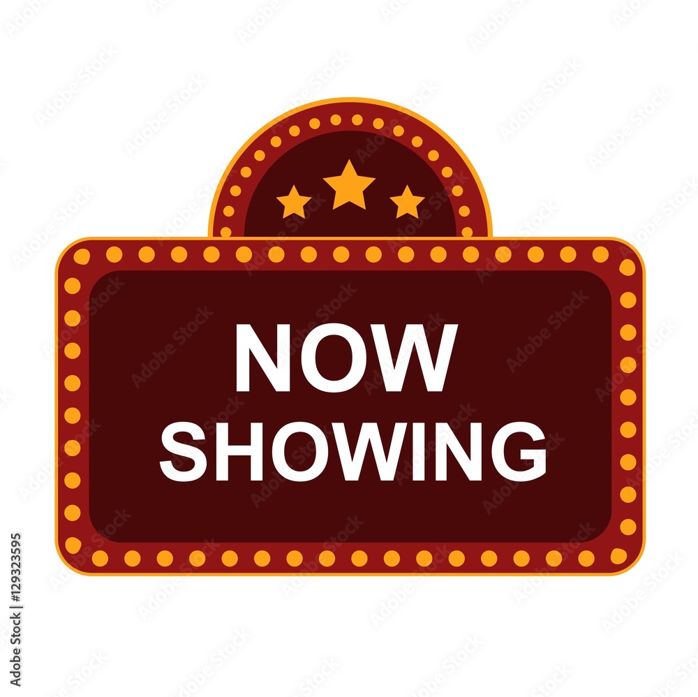 Fototapeta premium Now showing sign vector illustration