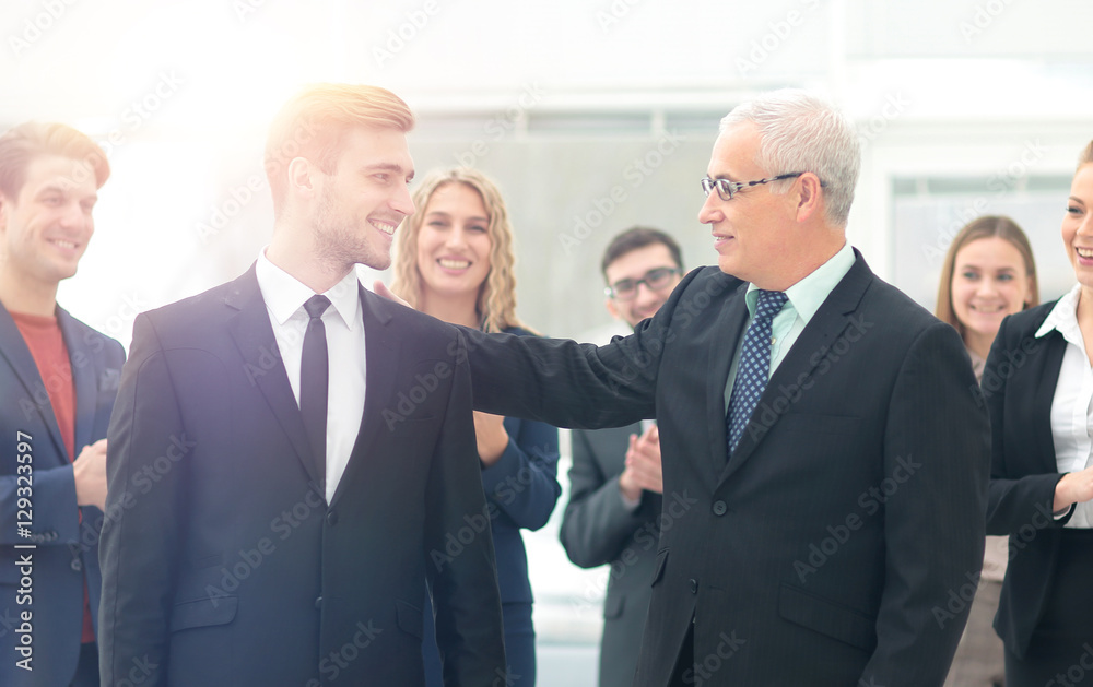 The team of the successful people with their boss