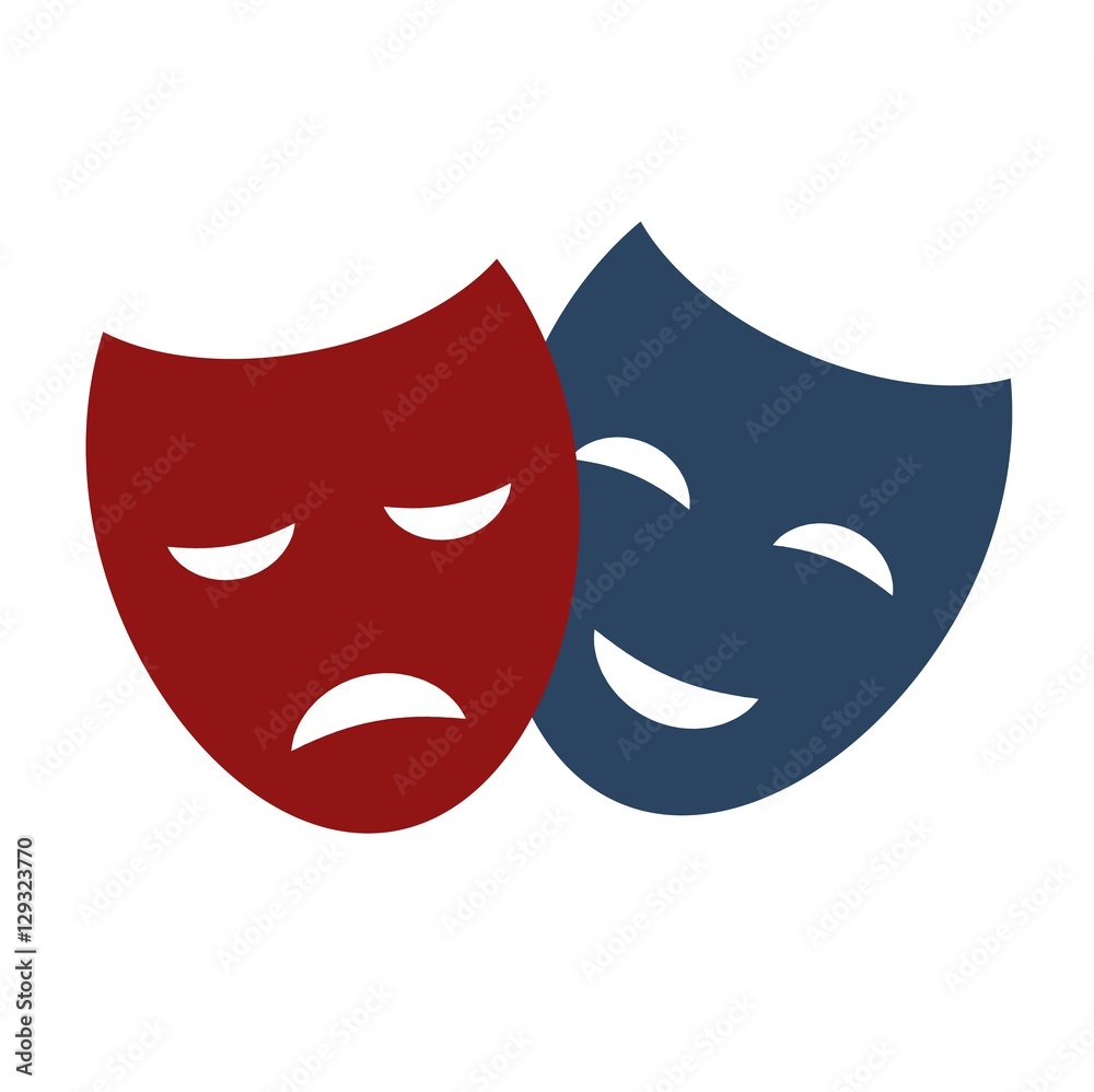 Theater masks vector. Theater masks vector.