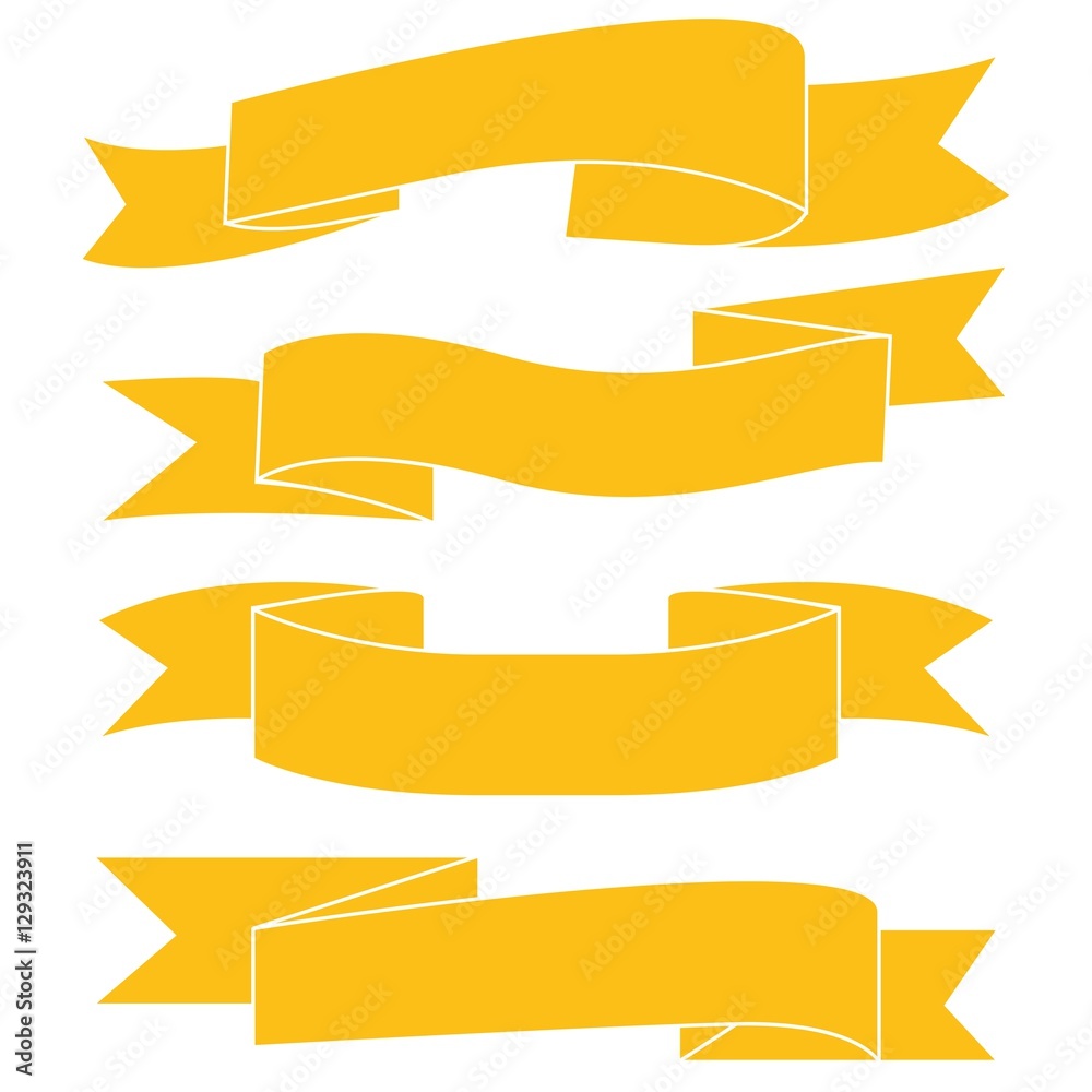 Yellow ribbons set Yellow ribbons set