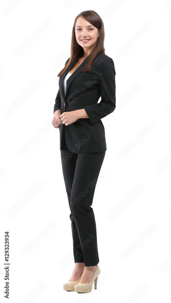 Young smiling businesswoman isolated on white Young smiling businesswoman isolated on white